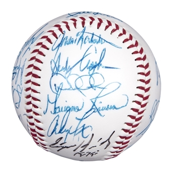 1994 Albany-Colonie Yankees Team Signed Baseball With 18 Signatures Including Jeter and Rivera (JSA)